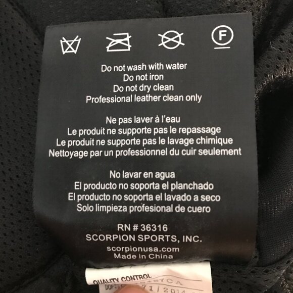 Scorpion Exo Sports U.S.A. Inc Men's X-Large Black Leather Motorcycle Pants - Picture 12 of 12